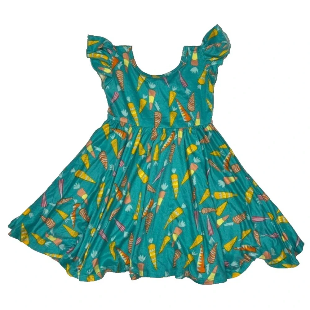 Dot Smile Girls Sz 2T Easter 3pc Carrot Empire‎ Tank Dress Leggings Lot  NWT